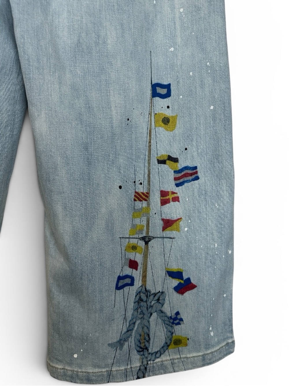 Anthropologie Pilcro Sailing Theme High-Rise Crop Tapered Carpenter Jeans - Picture 11 of 14